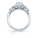 Oval Cut Engagement Ring with Marquise Accent Side Diamonds - Daylin
