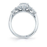 Oval Cut Engagement Ring with Marquise Accent Side Diamonds - Daylin