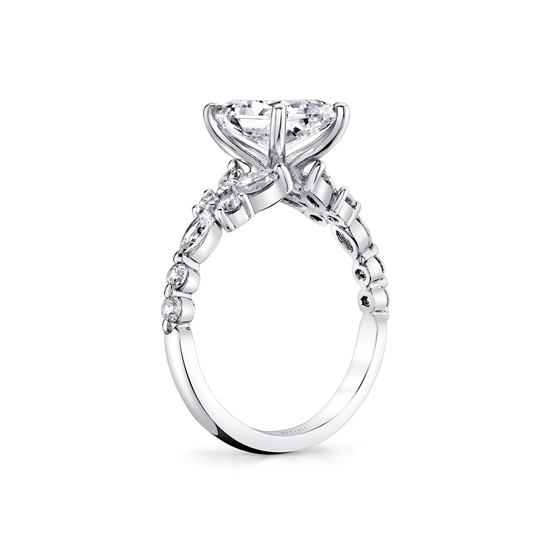 Tulira Diamond Floral Inspired Engagement Ring - Lilac