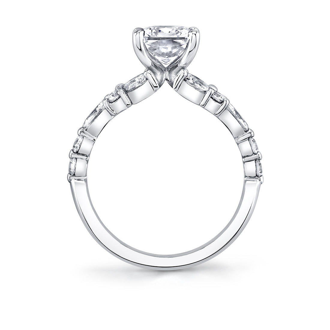 Tulira Diamond Floral Inspired Engagement Ring - Lilac