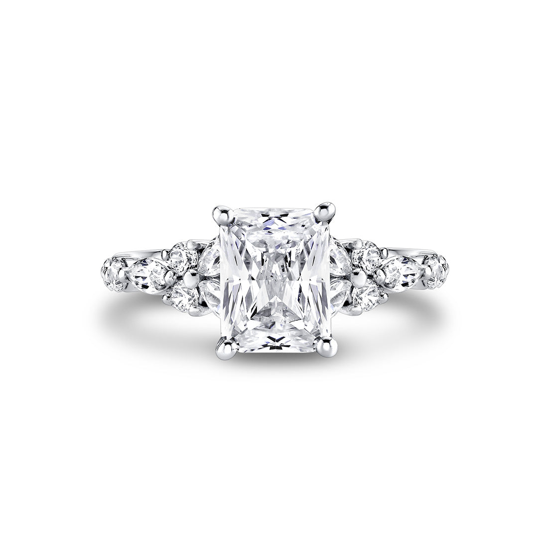 Tulira Diamond Floral Inspired Engagement Ring - Lilac