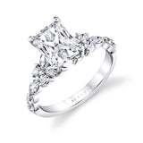 Tulira Diamond Floral Inspired Engagement Ring - Lilac