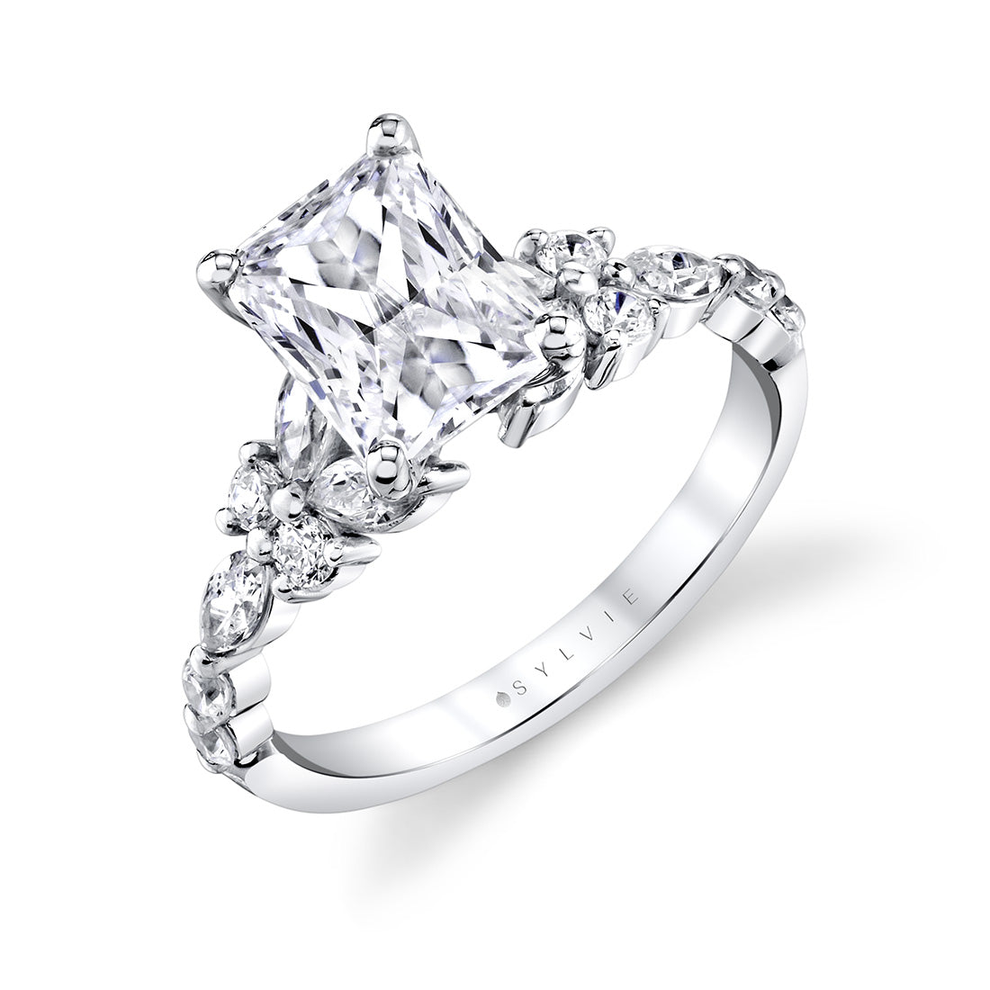 Tulira Diamond Floral Inspired Engagement Ring - Lilac
