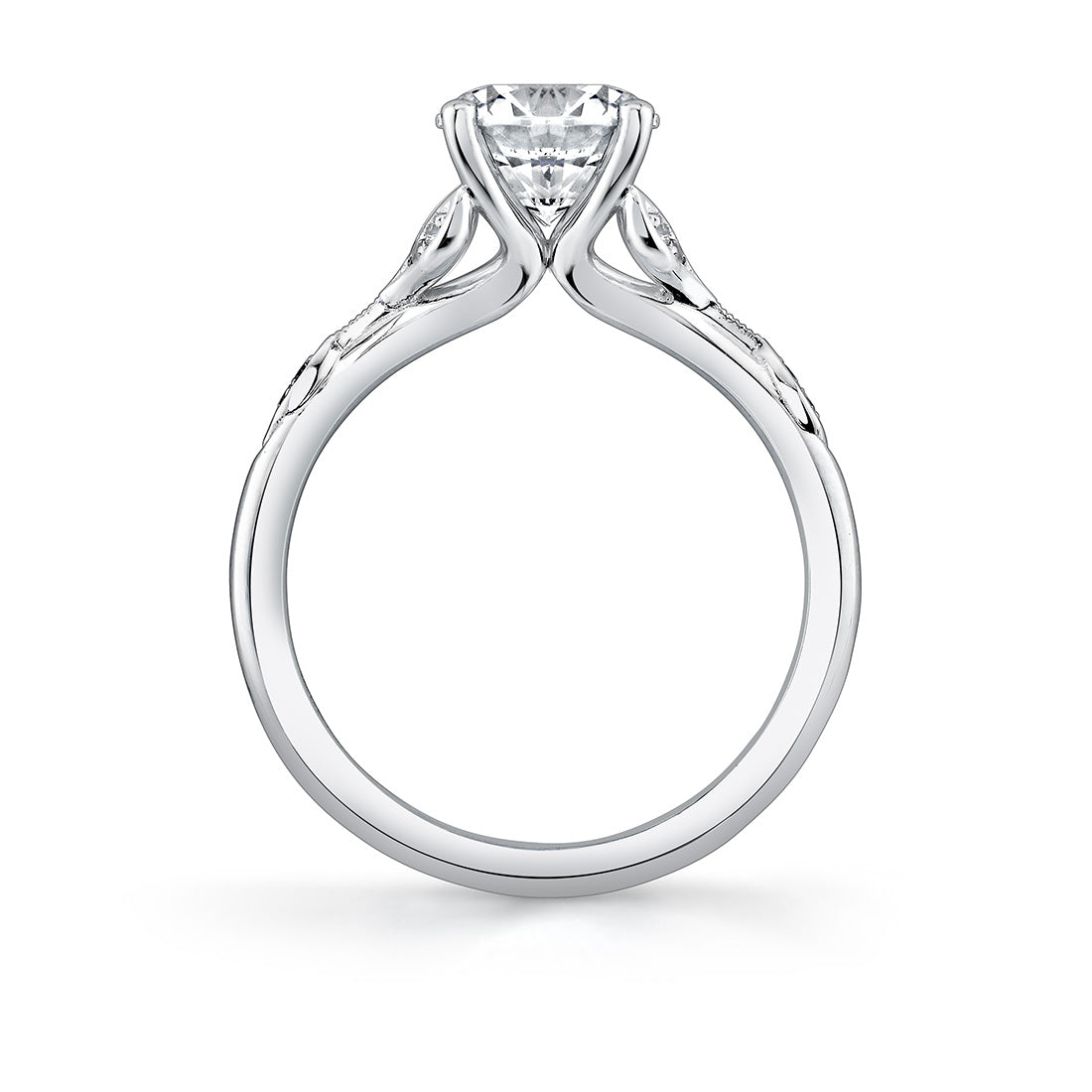 Tulira Diamond Leaf and Vine Engagement Ring - Lotus