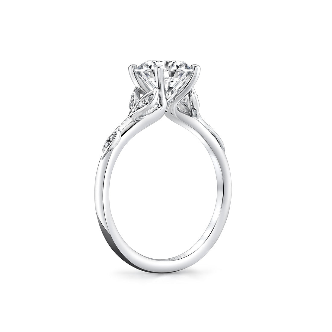 Tulira Diamond Leaf and Vine Engagement Ring - Lotus