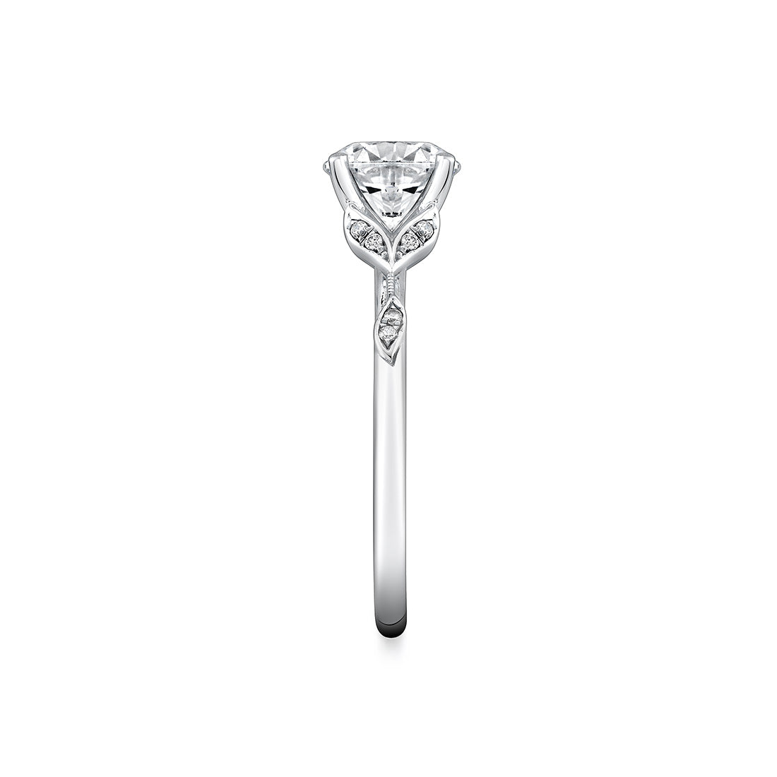 Tulira Diamond Leaf and Vine Engagement Ring - Lotus