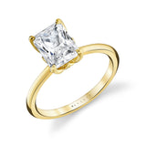 Tulira Diamond Petal Prong Solitaire Engagement Ring - Posey