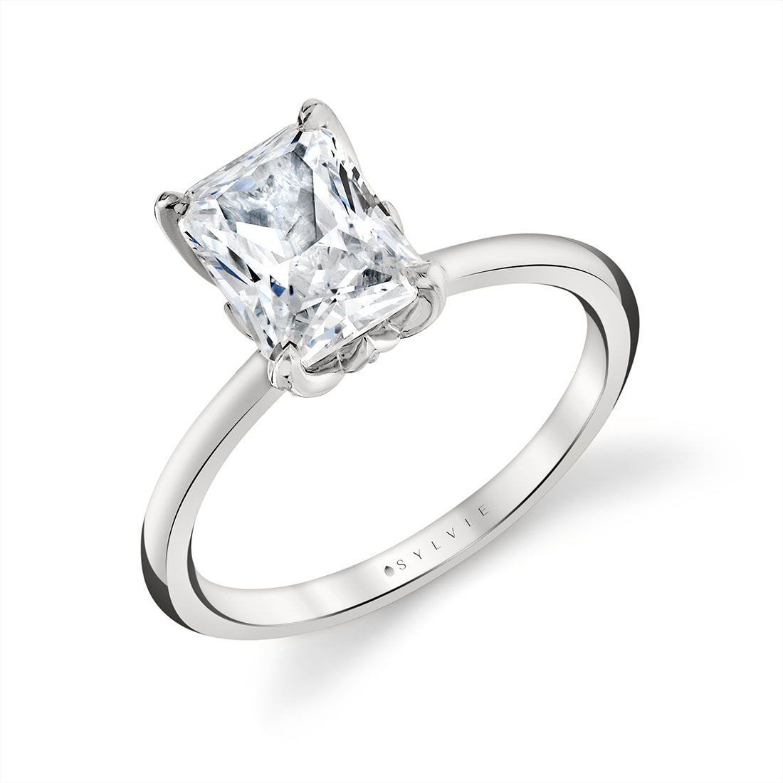 Tulira Diamond Petal Prong Solitaire Engagement Ring - Posey