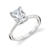 Tulira Diamond Petal Prong Solitaire Engagement Ring - Posey