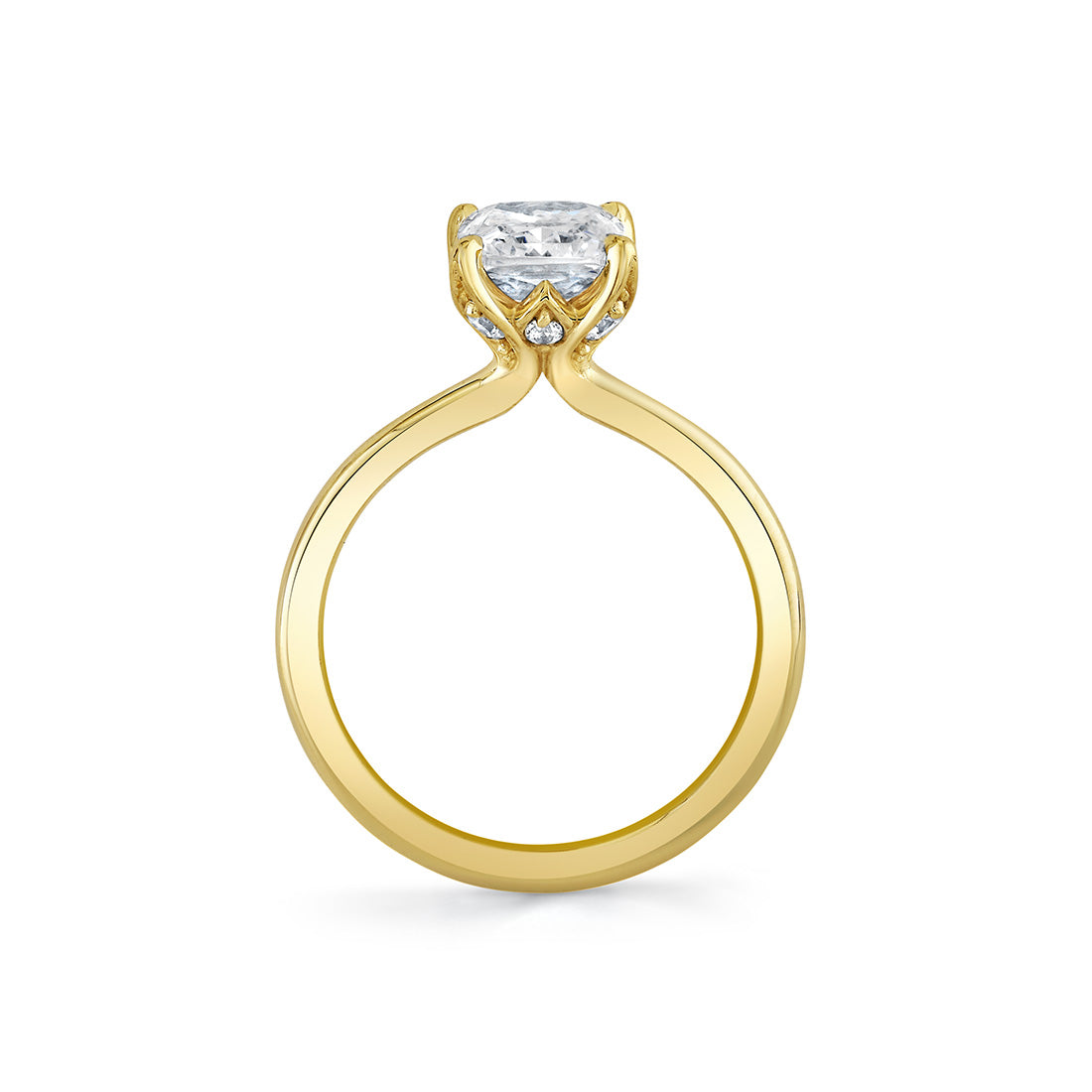 Tulira Diamond Petal Prong Solitaire Engagement Ring - Posey