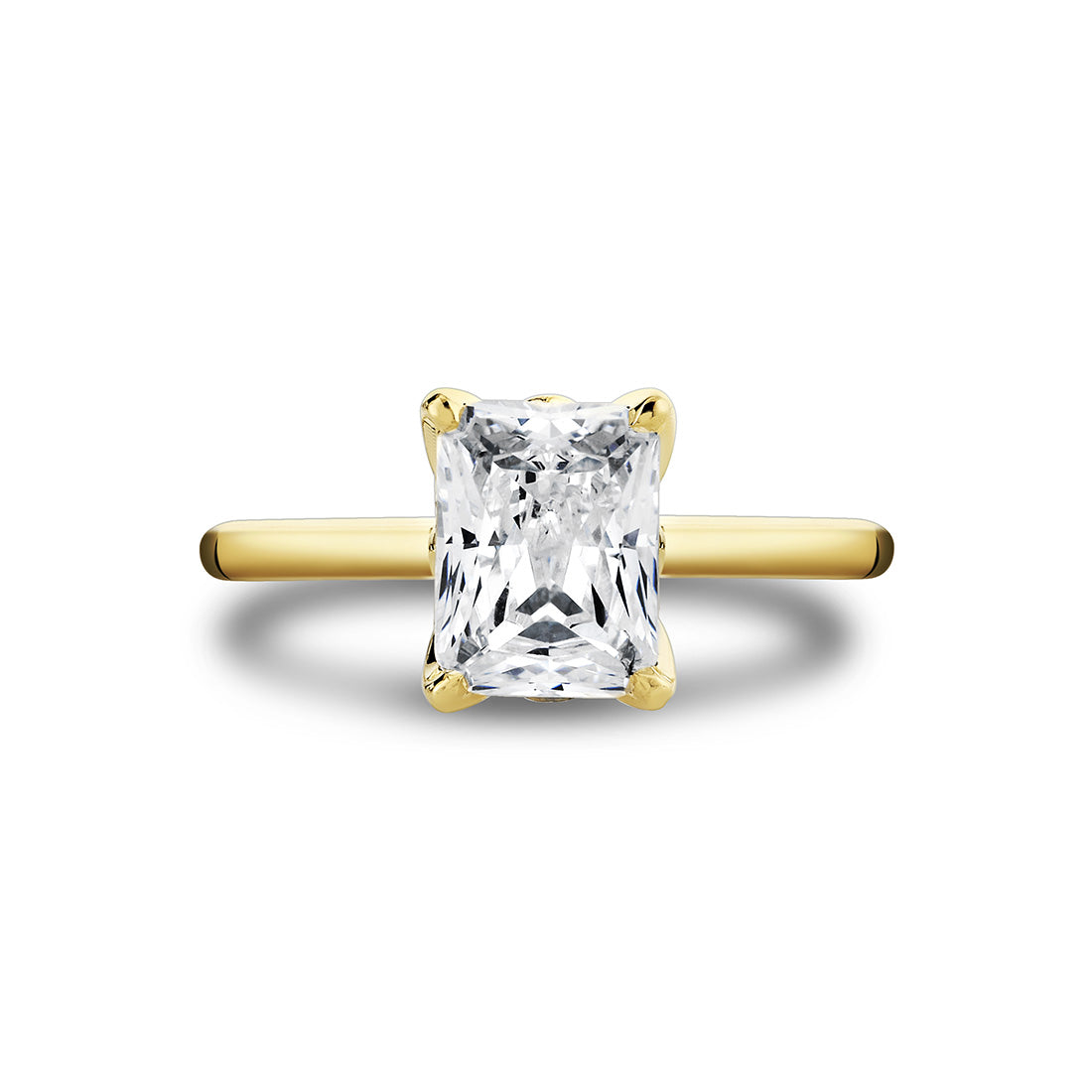Tulira Diamond Petal Prong Solitaire Engagement Ring - Posey