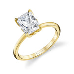 Tulira Diamond Petal Prong Solitaire Engagement Ring - Posey