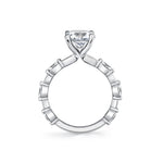 Round Cut Spaced Marquise Diamond Engagement Ring - Eszter