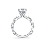 Round Cut Spaced Marquise Diamond Engagement Ring - Eszter