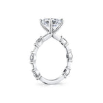 Round Cut Spaced Marquise Diamond Engagement Ring - Eszter