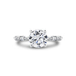 Round Cut Spaced Marquise Diamond Engagement Ring - Eszter