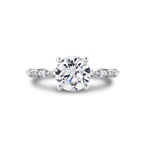 Round Cut Spaced Marquise Diamond Engagement Ring - Eszter
