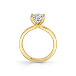 Round Cut Flat Edge Solitaire Engagement Ring - Harlow