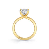 Round Cut Flat Edge Solitaire Engagement Ring - Harlow