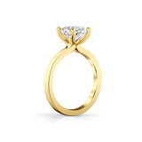 Round Cut Flat Edge Solitaire Engagement Ring - Harlow