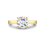 Round Cut Flat Edge Solitaire Engagement Ring - Harlow