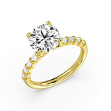 Round Cut Bar Set Diamond Engagement Ring - Nell