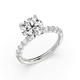 Round Cut Bar Set Diamond Engagement Ring - Nell