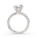 Round Cut Bar Set Diamond Engagement Ring - Nell