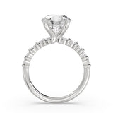 Round Cut Bar Set Diamond Engagement Ring - Nell