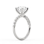 Round Cut Bar Set Diamond Engagement Ring - Nell