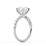 Round Cut Bar Set Diamond Engagement Ring - Nell