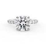 Round Cut Bar Set Diamond Engagement Ring - Nell