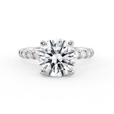 Round Cut Bar Set Diamond Engagement Ring - Nell