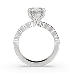 Round Cut Half Bezel Diamond Engagement Ring - Haven