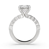 Round Cut Half Bezel Diamond Engagement Ring - Haven