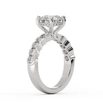 Round Cut Half Bezel Diamond Engagement Ring - Haven