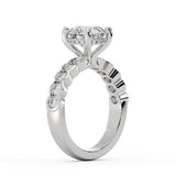 Round Cut Half Bezel Diamond Engagement Ring - Haven
