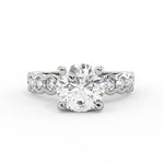 Round Cut Half Bezel Diamond Engagement Ring - Haven