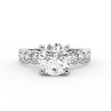 Round Cut Half Bezel Diamond Engagement Ring - Haven