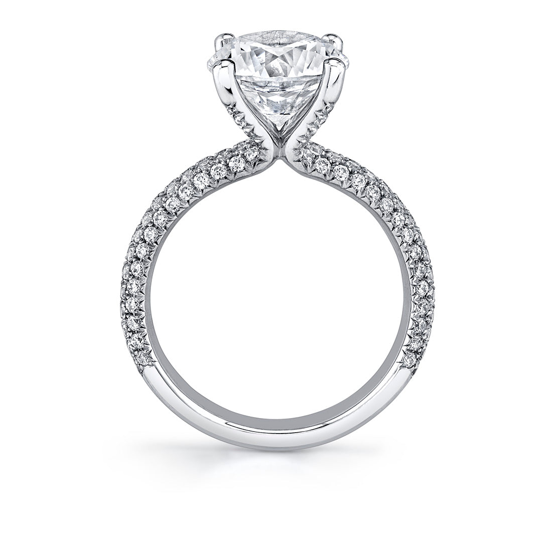 Round Cut Micro Pave Engagement Ring - Ursula