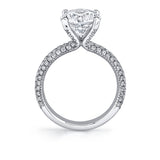 Round Cut Micro Pave Engagement Ring - Ursula