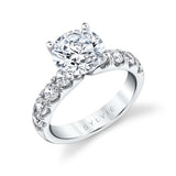 Thick Band Classic Diamond Round Cut Engagement Ring - Dariana