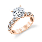 Thick Band Classic Diamond Round Cut Engagement Ring - Dariana