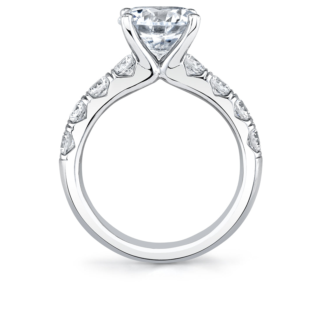 Thick Band Classic Diamond Round Cut Engagement Ring - Dariana