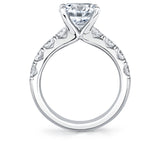 Thick Band Classic Diamond Round Cut Engagement Ring - Dariana