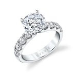 Thick Band Classic Diamond Round Cut Engagement Ring - Dariana