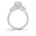 Round Cut Classic Engagement Ring with Side Stones - Daria