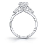 Round Cut Classic Engagement Ring with Side Stones - Daria