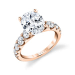 Thick Band Classic Diamond Oval Cut Engagement Ring - Darla