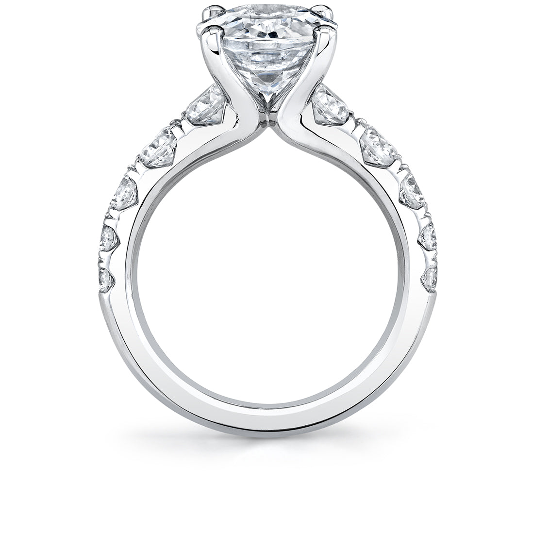 Thick Band Classic Diamond Oval Cut Engagement Ring - Darla